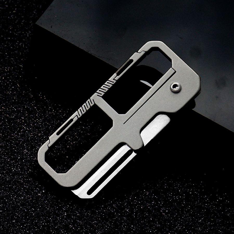 Titanium Alloy Key Chain Knife Pocket Keychain MINI Folding Knife Lightweight Belt Pendant Multifunctional Utility Knife Car Key