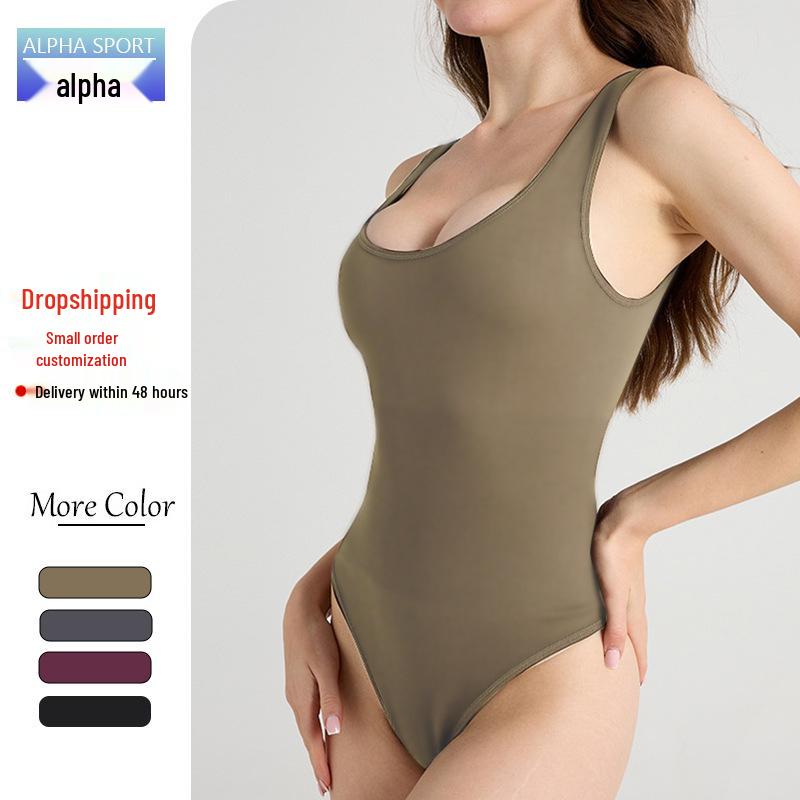 

Women’s Seamless Tummy Control Sleeveless Bodysuit Thong Shaper Large хакі