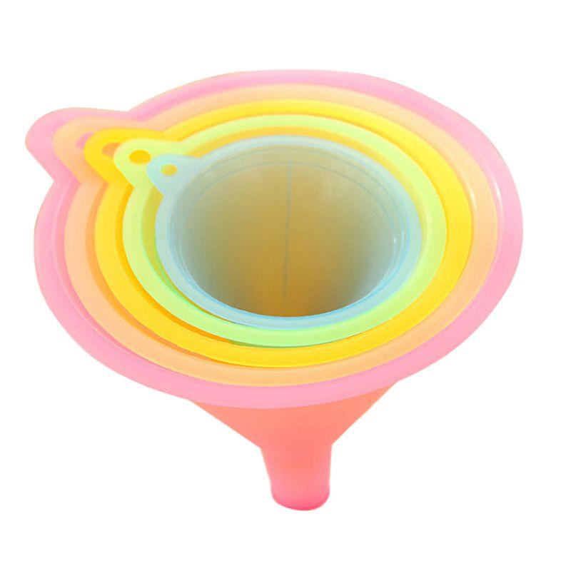 Candy Color Plastic Funnel Set 5 Pack Food Grade Kitchen Dispenser Colorful Soy Sauce Funnel