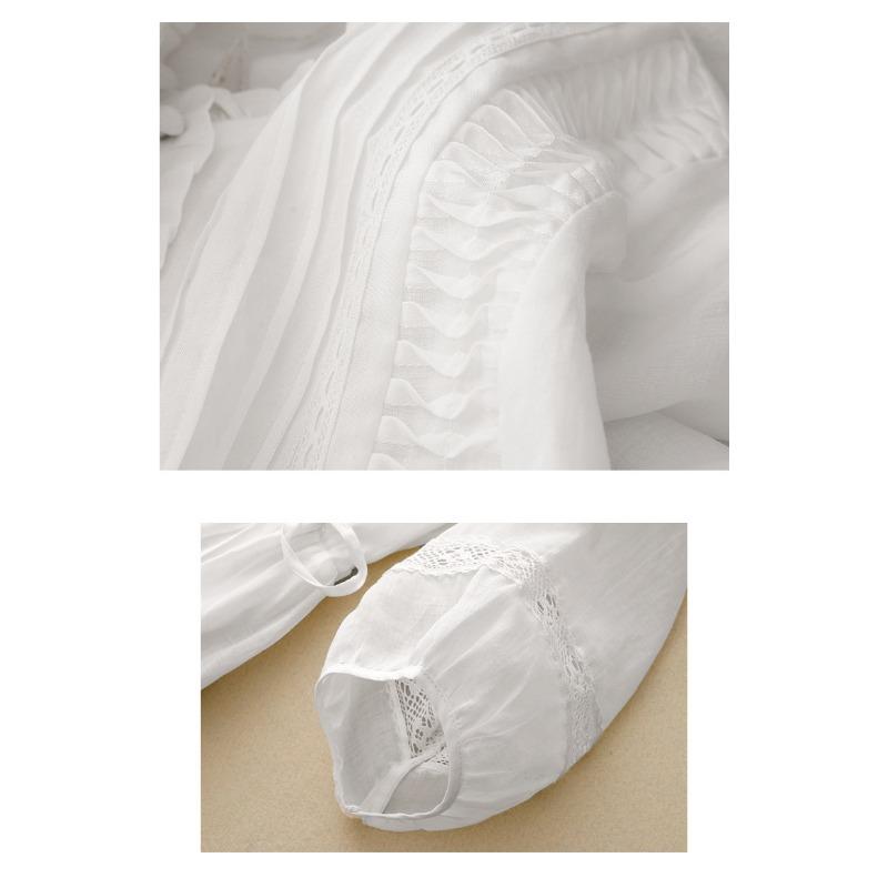 White Cotton and Linen Artistic Long Flowing Travel Beach Skirt Dress