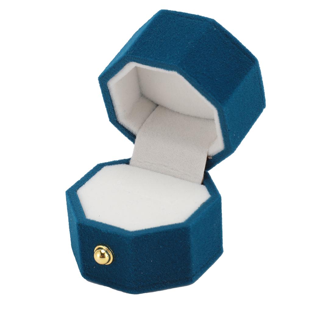 Ring Box Octagon Exquisite Romantic Small Flannel Ring Gift Case for Proposal Engagement Wedding