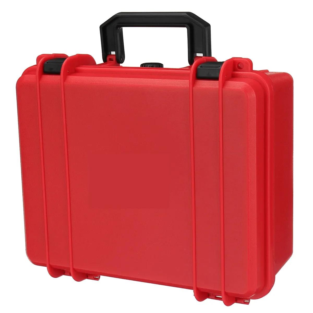 

Outdoor Safety Instrument Tool Box Shockproof Storage Toolbox Equipment Tool Case Sealed Containers 279x234x126mm With Foam красный