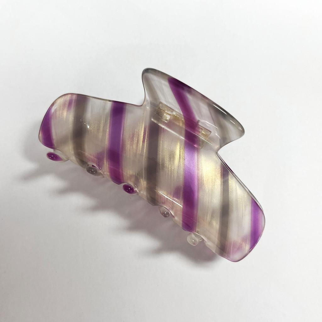 Stilvoller gestreifter Haarklammer-Clip aus Acetat für mühelose und schicke Frisuren für Frauen