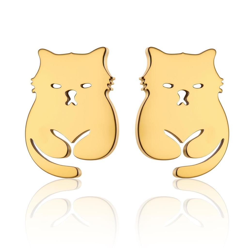 Unisex Titanium Steel Heart Stud Earrings - Simple, Elegant, Christmas Theme