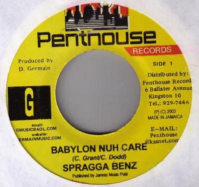 7palcová deska SPRAGGA BENZ - Babylon Nuh Care NONE Penthouse Recor 2003 Jamajka Reggae, Ska & Dub Použitá