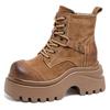 Martin Boots Inner Height Increase Women's Shoes Autumn and Winter New Leather Boots 10CM Shoes Platform Casual Shoes Short Boots Tide A5056