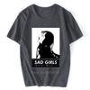 Sad Girl Anime Shirt Nu Goth Senpai Ahegao ShortSleeve Unisex TShirt Men Cotton Tshirt Anime Tees Tops Harajuku Streetwear