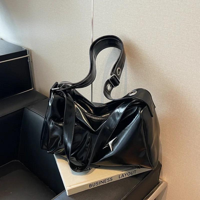 Women's PU Shoulder Bag Monochromatic Large Capacity Casual Bag Crossbody Bag Quality Trendy