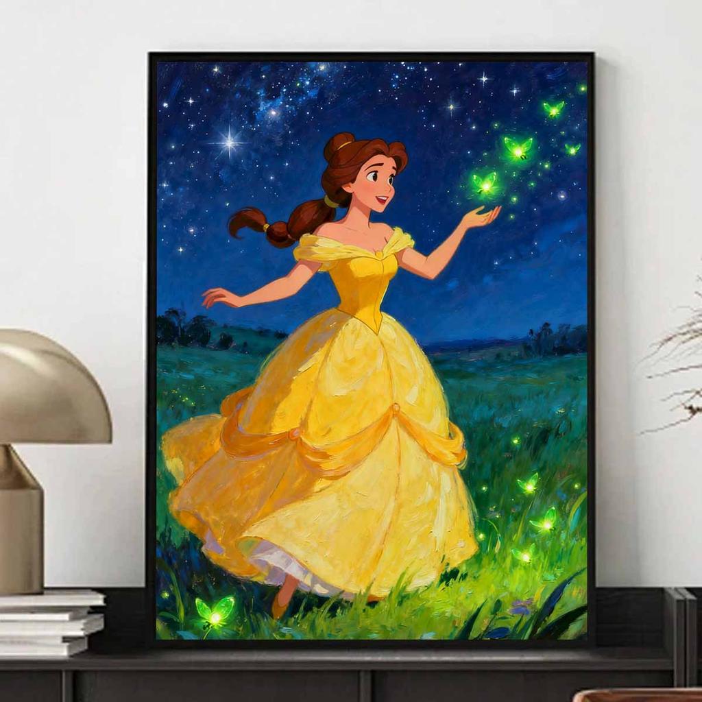 Disney 5D Diamond Painting Kit Belle Enchanted Night Fireflies Home or Office Home Decor Art Diamond Painting Kit