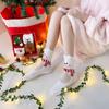 Santa Claus Coral Velvet Socks Snowman Elk Middle Tube Socks New Christmas Socks  Female