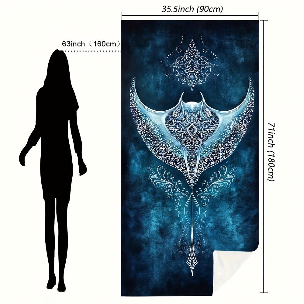 Bohemian Rog Mandala Strandlaken, Oceaanleven Kunst Sneldrogend Zandvrij Microvezel Badlaken voor Zomerstrand Reizen