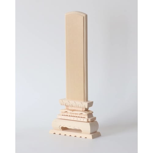 Set of 10 Medium-sized 8-inch (8.0-inch) White Wood Memorial Tablets, Total Height 33.5cm, Wooden, for 49th Day Memorial Services