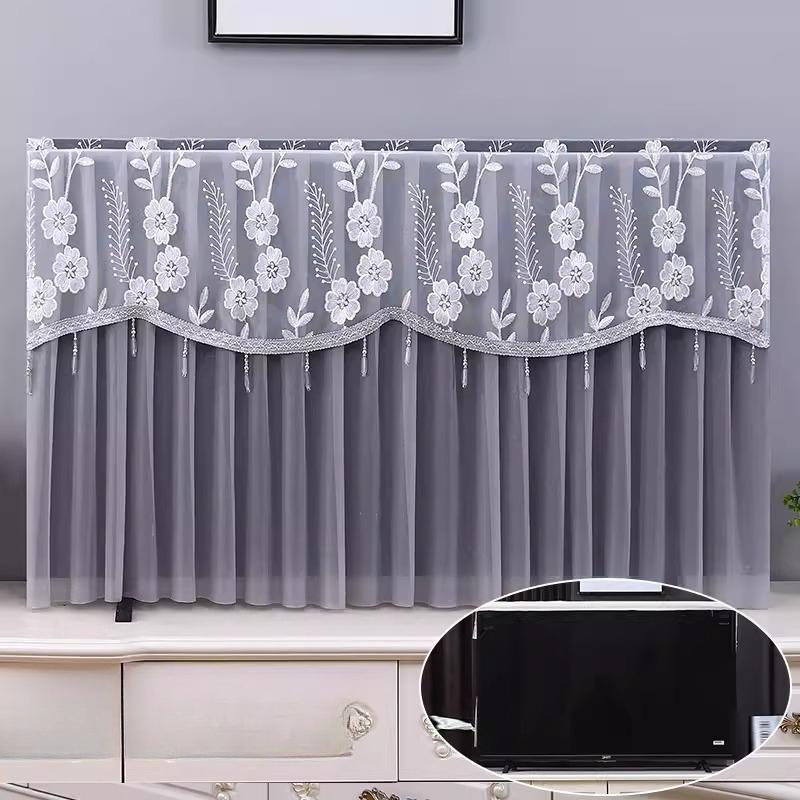 1pcs European Style Lace TV Cover Brand Universal Liquid Crystal TV Cover Cloth Anti Dust and Sun Protection Home Decoration Fabric Easy To Clean