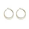 Women's Luxury Double Layer Circle Earrings - Large Hoop and Plain Stud Ear Cuffs