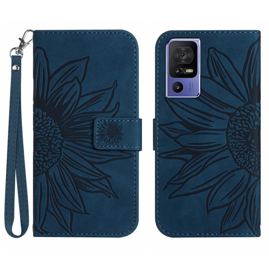 For Infinix Hot 12 Mobile Phone Leather Case TCL 40SE Frosted Sunflower Card Holder Protective Case
