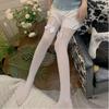 Summer ThinLolitaBow Suspenders White Silk SocksjkGirl Hot Girl Fake Thigh High RomperinsTide