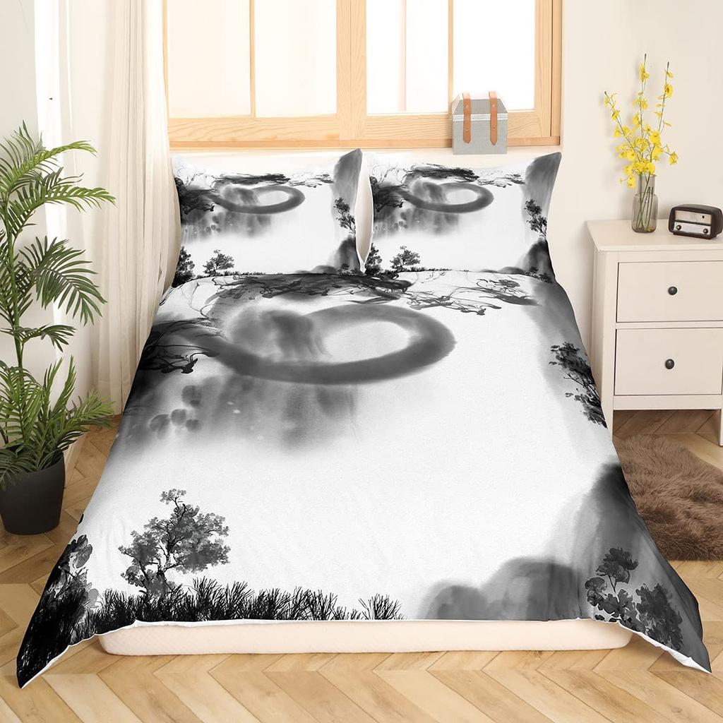 Dragon Duvet Cover King Queen Japanese Exotic Bedding Set Ancient Mythical Animal Comforter Cover 2/3pcs Polyester Quilt Cover
