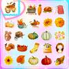 50 Thanksgiving Stickers Pumpkin Turkey Autumn Maple Leaf Thanksgiving Festive Stickers