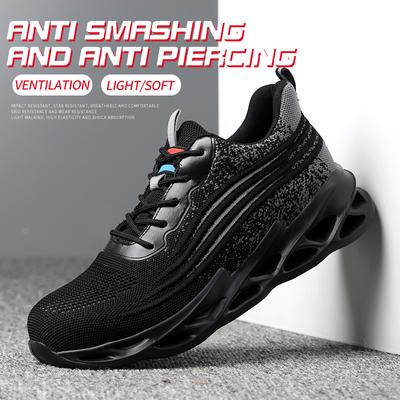 Herren Atmungsaktive Leichte Sicherheitsschuhe Stahlkappe Durchstichsicher Arbeitssneaker Unzerstörbare Schuhe Atmungsaktive Laufschuhe