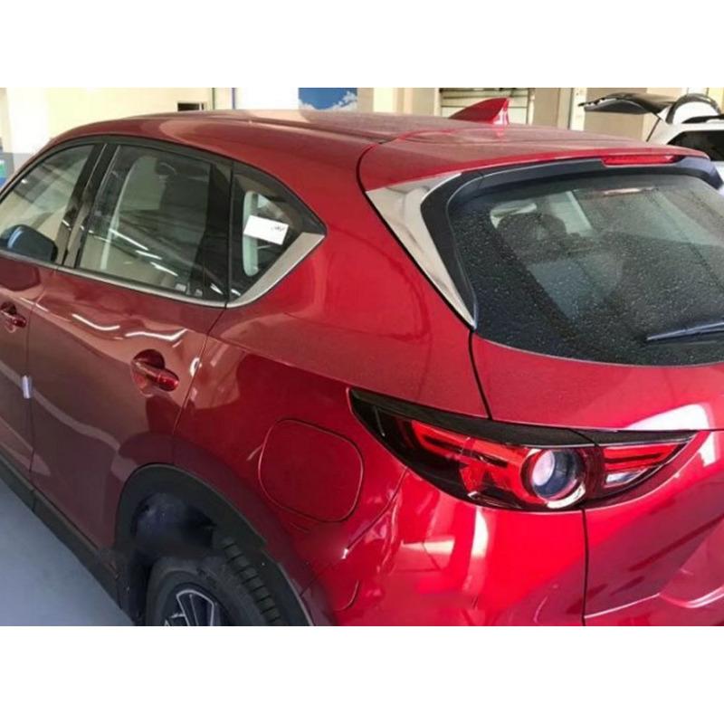 For Mazda CX-8 CX8 2016 2017 2018    Sticker Ornament Rear Tail Spoiler Side Triangle Molding Window Bezel Trim 2PCs