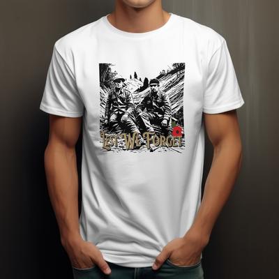 LA OSS IKKE GLEMME Første Verdenskrig T-skjorte Falne Helter Soldater Andre Verdenskrig Krigsveldedighetsskjorte