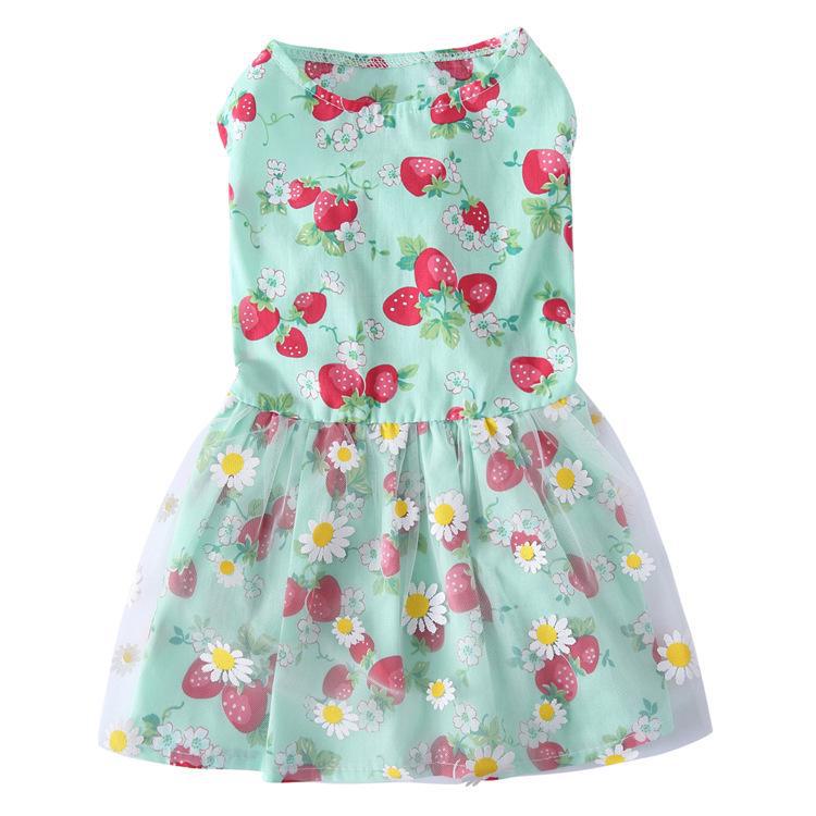 Summer Floral Mesh Dog Dress - Sunflower Skirt for Pets