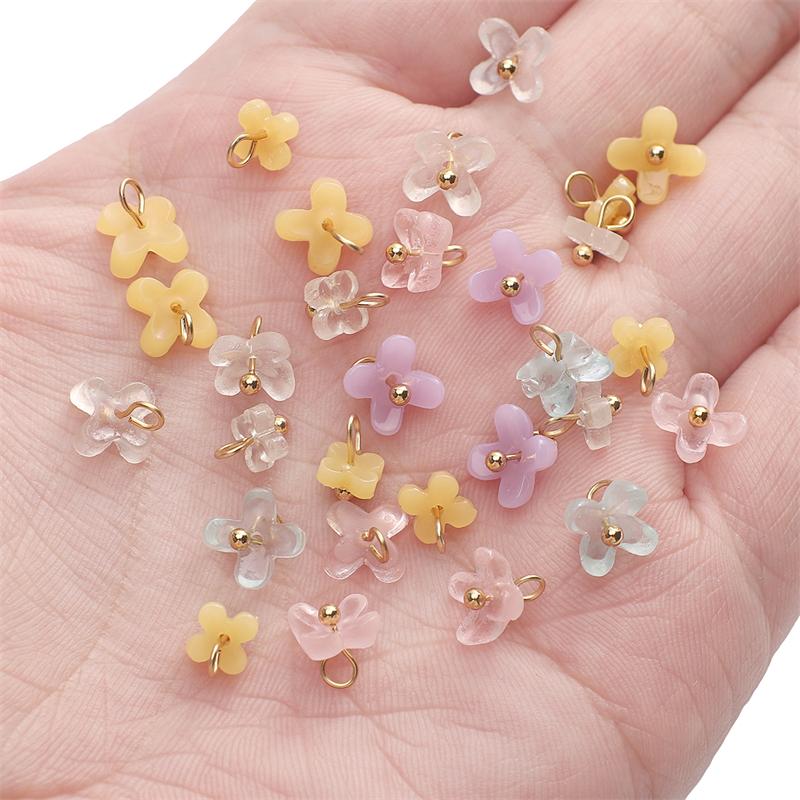 5Pcs Resin Osmanthus Pendant Charms For DIY Handmade Jewelry Making Finding Gifts
