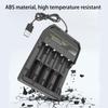 4 Slots Battery Charger 18650 Portable Charger for 3.7V Li-ion Rechargeable Batteries 18650/18490/16340/14500/10440 USB Charger