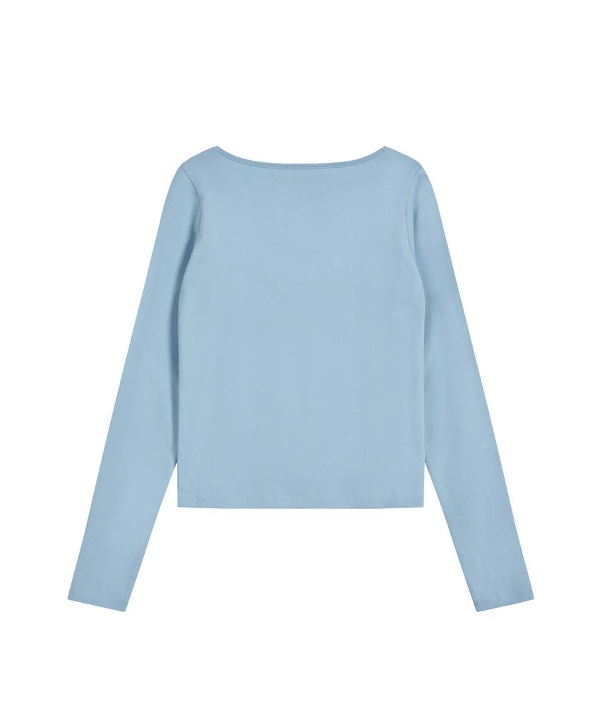 REST&RECREATION Tie Long Sleeve Top - Sky Blue