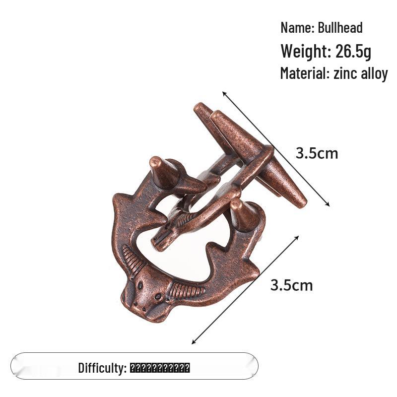 Zinc Alloy Kongming Puzzle Lock: Disentanglement Ring Educational Toy