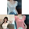 T Shirt Women Summer Oversize V Neck Casual Top With Embroidery For Daily Wear