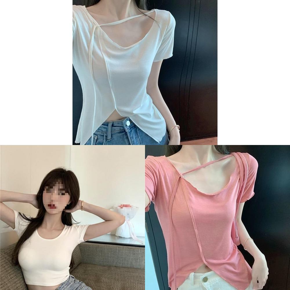 T Shirt Women Summer Oversize V Neck Casual Top With Embroidery For Daily Wear