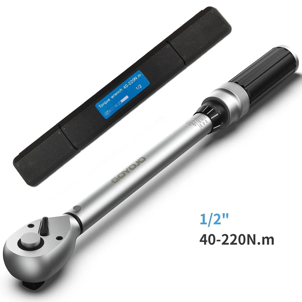 1/4” 3/8” 1/2” Square Drive Torque Wrench 40-220N.m Accuracy 3% Bike Car Repair Hand Tools Spanner 5-60N.m Two-way Ratchet Key