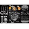 Hamburg Wall Mural Decoration 3d Retro Wallpaper Fashion Fast Food Burger Wall Mural, Suitable For Restaurant Snack Store
