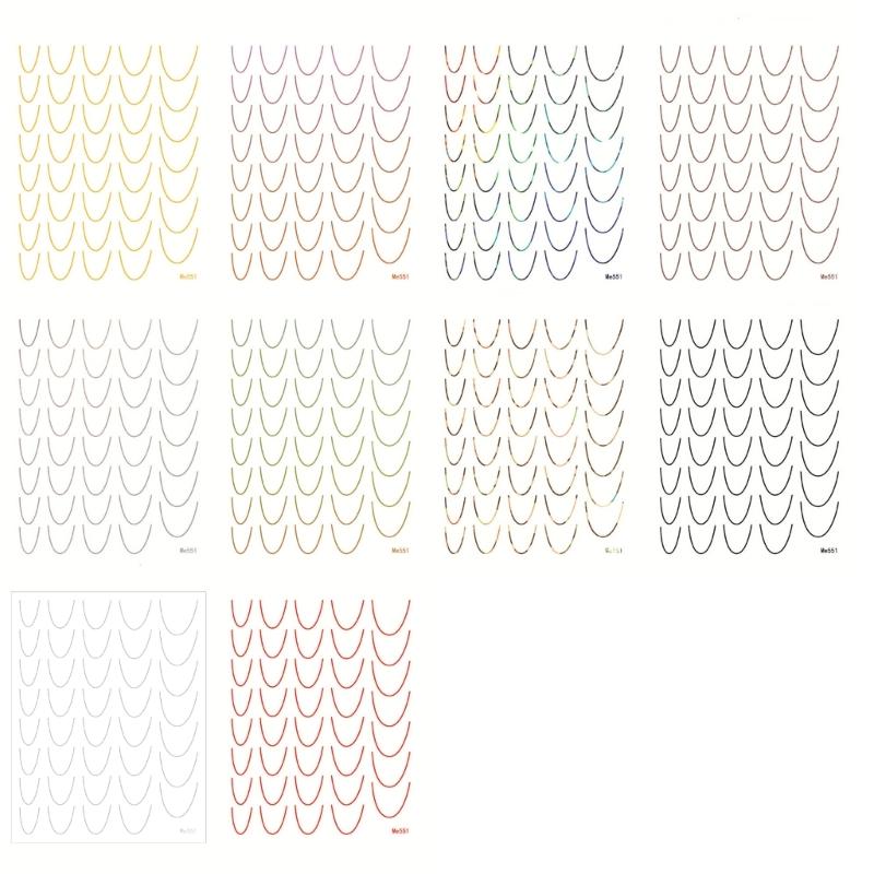 12 Sheets Gradient Color Line Nail Decals French Tip Nails Art Stickers French Line Nails Stickers Nails Art Decoration 1