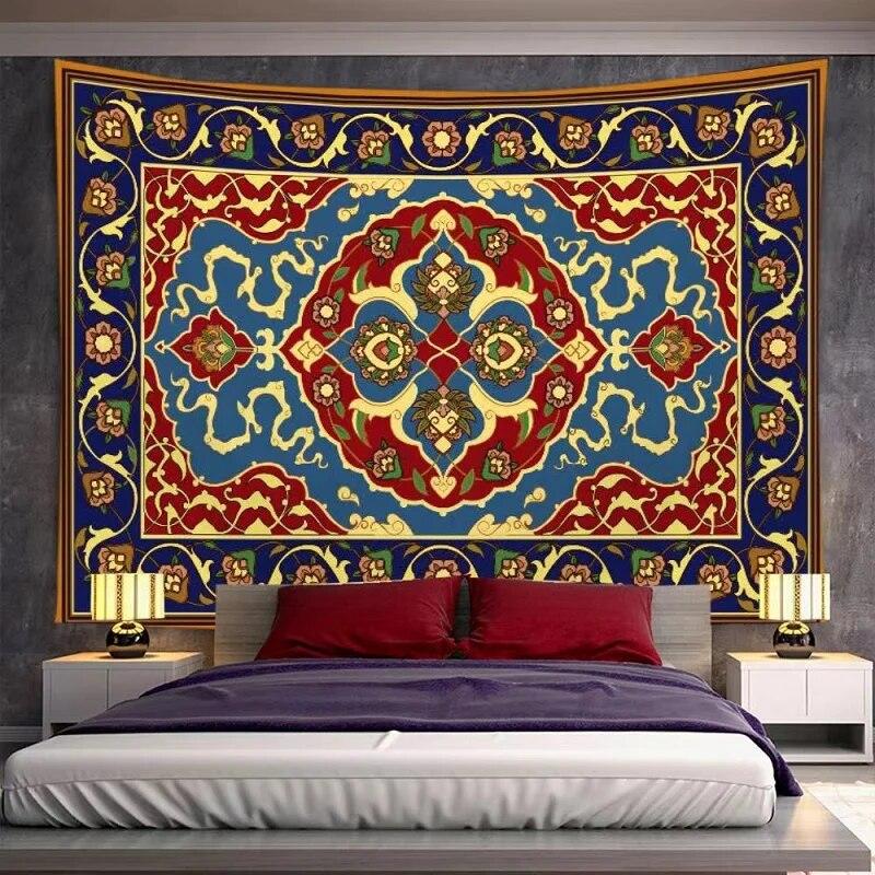 Persian Tapestry Wall Hanging Beach Blanket Mattress Psychedelic Bohemian Yoga Mat Mandala Tapestry
