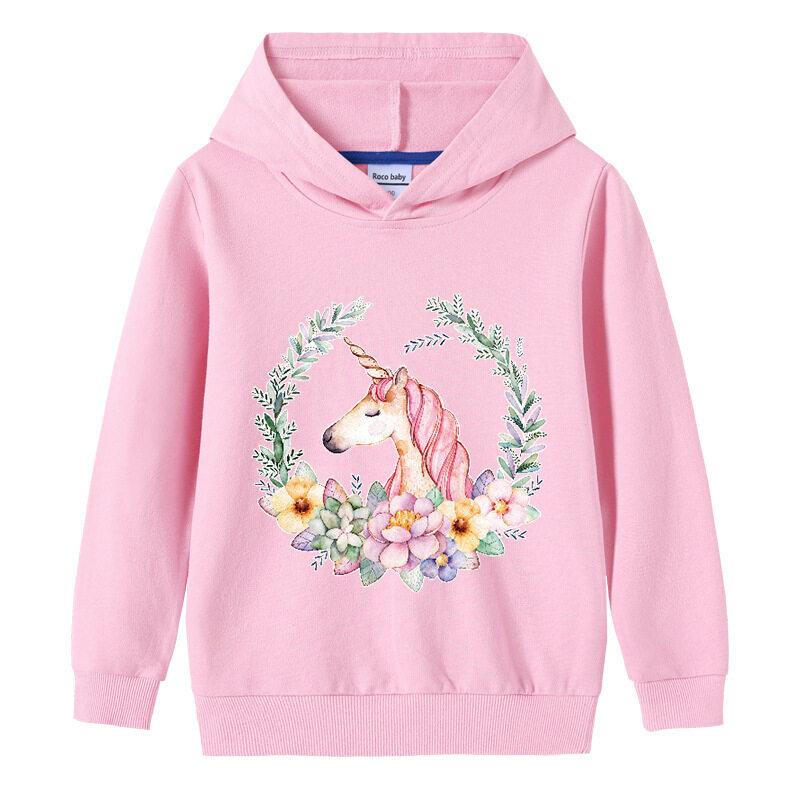 Unicorn Hoodie Sweater with Pocket for Kids Boys Girls Children's Clothing Sweatshirt