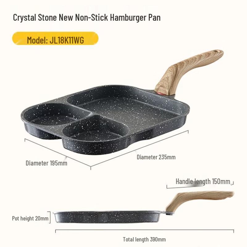 Aishida Non-stick Three-Hole Breakfast Frying Pan