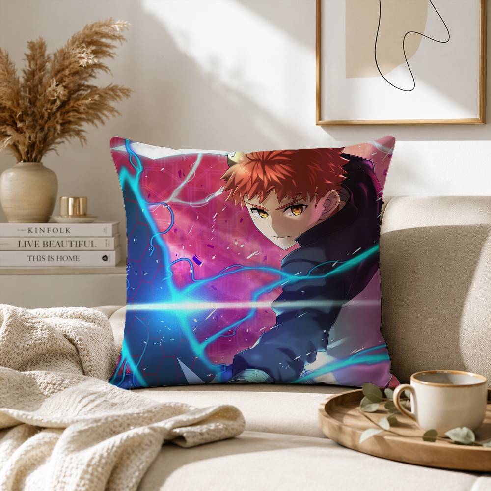 A-Anime Fate Emiya Shirou Pillow Case for Sofa Living Room Home office Decor Protective Cover