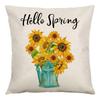 Pillow Farm Sunflower Pillow Cover Happy Summer Thanksgiving Car Waist Support Cushion Home Pillow Cover