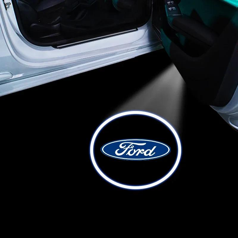 

Новая автомобильная наклейка 2026 г., 2 шт., светодиодная подсветка приветствия автомобиля, проектор теневого силуэта, эмблема-лампа для Ford Fiesta MK7 Mondeo MK4 ST Focus MK1