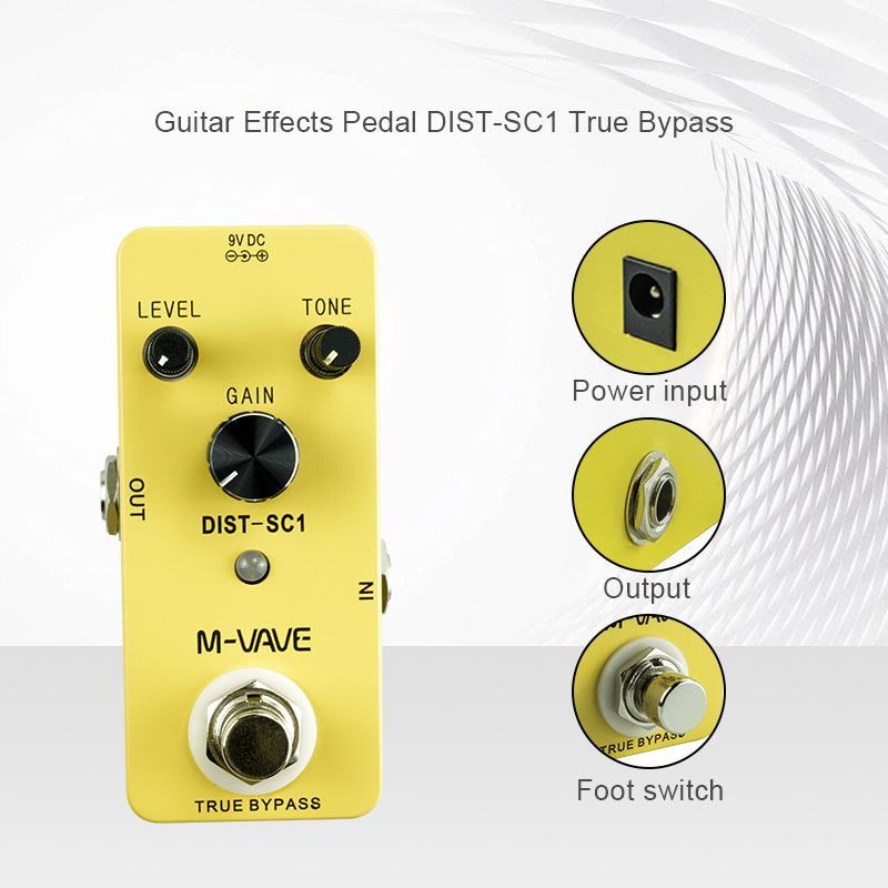 M-VAVE Distortion Guitar Effect Pedal Classic Warm Smooth Style Distortion Guitar Pedal True Bypass Guitar Parts & Accessories