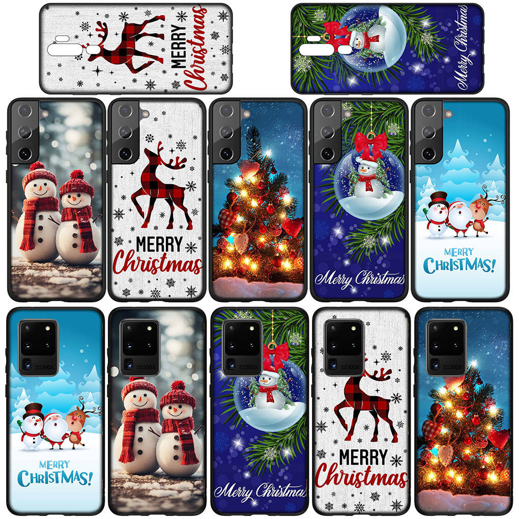 Phone Case for Samsung Galaxy S25 S24 S23 iPhone 16 15 Xiaomi Redmi Note 14 13 12 16E 11 Pro Max OPPO Moto Huawei Tree Gift Merry Christmas Deer Cover