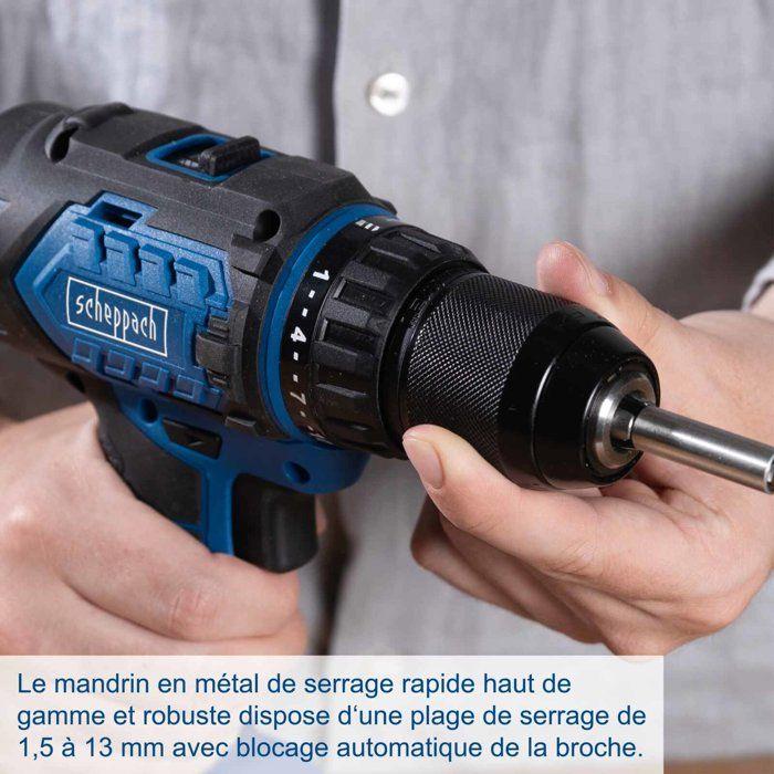 Cordless Impact Drill Driver BC-CD60-X - Brushless 60 Nm 13mm Chuck - SCHEPPACH 20V IXES - 2Ah Battery + 2.4A Charger