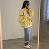 Felpa da Donna con Mezza Zip Stampa Lettere Vestibilità Larga Casual Collo Alto Pullover