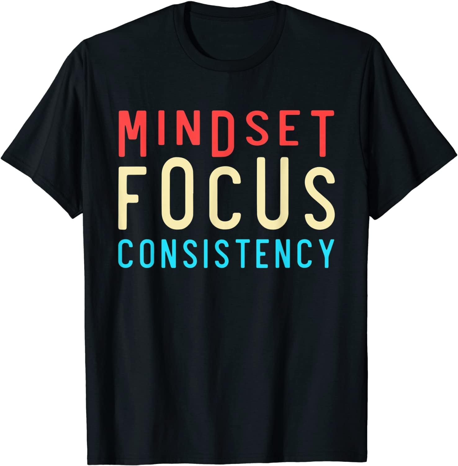 Mindset Mindset Focus Consistency Motivational T-Shirt Black M чёрный