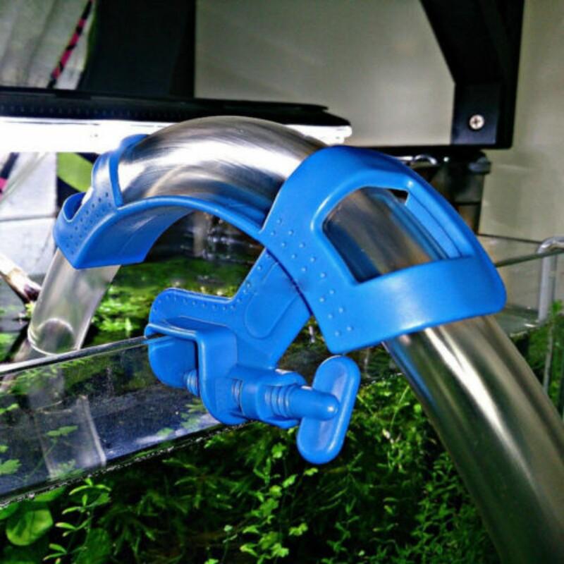 Niebieski Uchwyt na Wąż Plastikowy Klips do Rury Wodnej Filtrowania Akwariowego Klips do Rurki Filtr Akwariowy Klips Mocujący Pompkę Czyszczącą Narzędzie Akwariowe