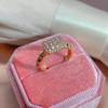 Kinel Full Paved Shiny Zircon Rings For Women 585 Rose Gold Wedding Rings