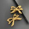 Bowknot Design Gold Tone Copper Clip Earrings Without Piercing For Everyday Wear