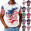 Herren locker und lässig Flaggen-Buchstaben-Print T-Shirt Kurzarm-Top